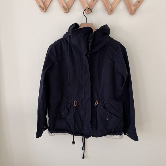 Love Tree Jackets & Blazers - Love Tree Sherpa Lined 100% Cotton Navy Hooded Utility Jacket - Medium
